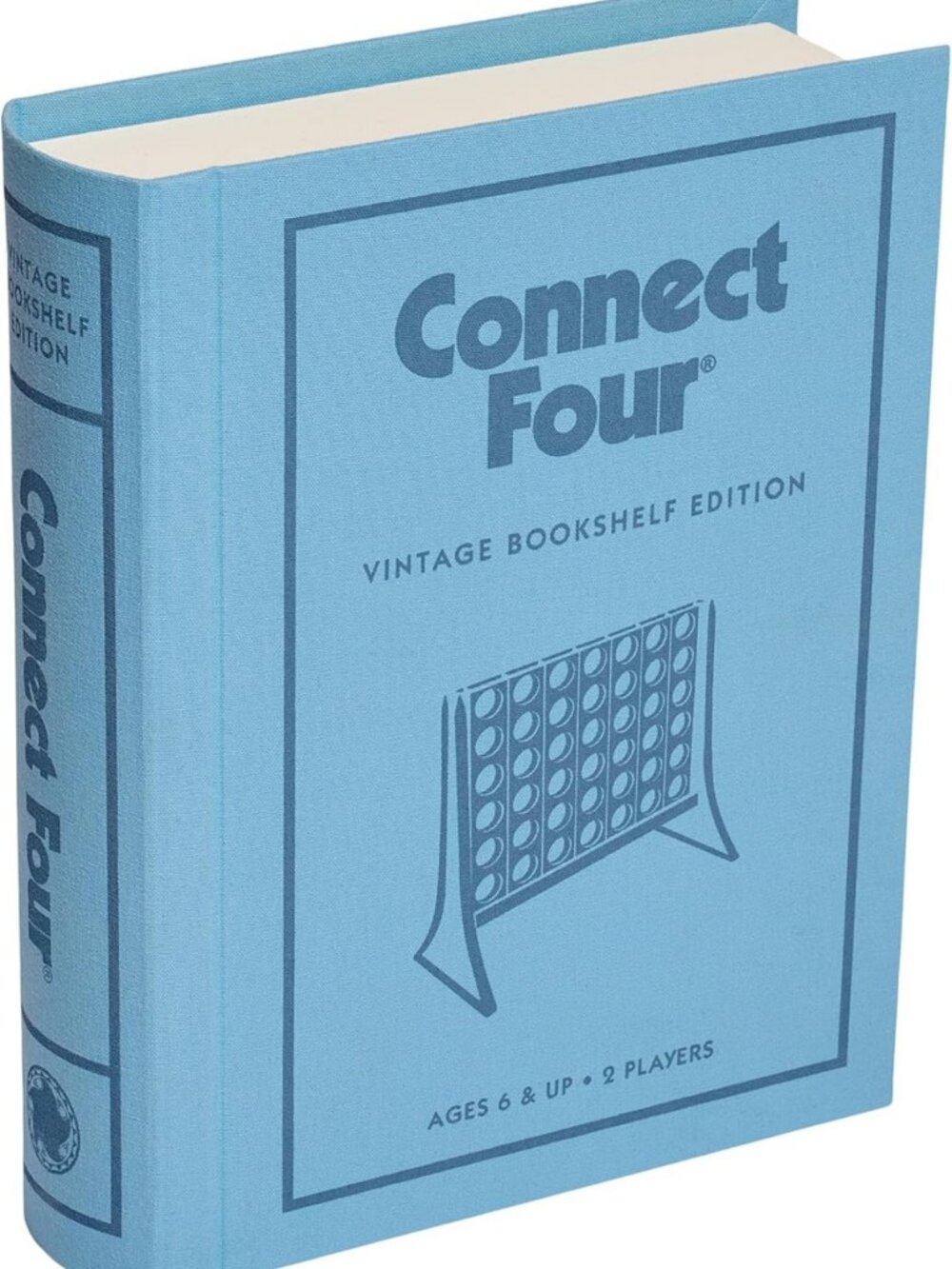 Vintage Connect 4 Bookshelf Edition - Classic Vertical Strategy Game for Family
